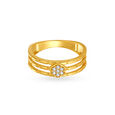 Fashionable Men's Gold Finger Ring,,hi-res 2