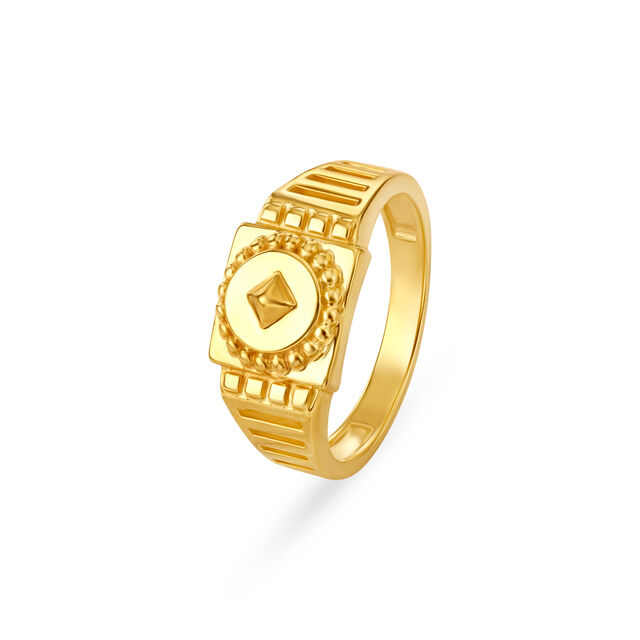 Edgy Geometric Gold Ring for Men,,hi-res 