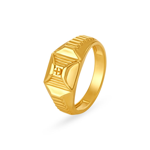 Sophisticated Sharp Gold Ring for Men,,hi-res 