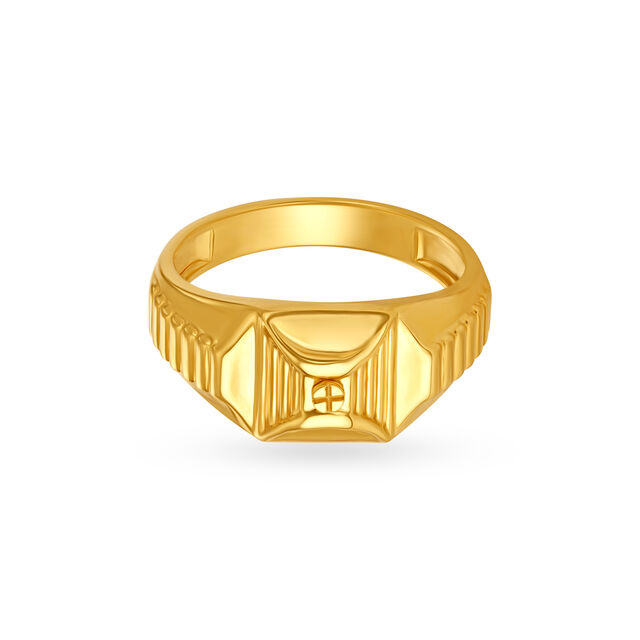 Sophisticated Sharp Gold Ring for Men,,hi-res 2