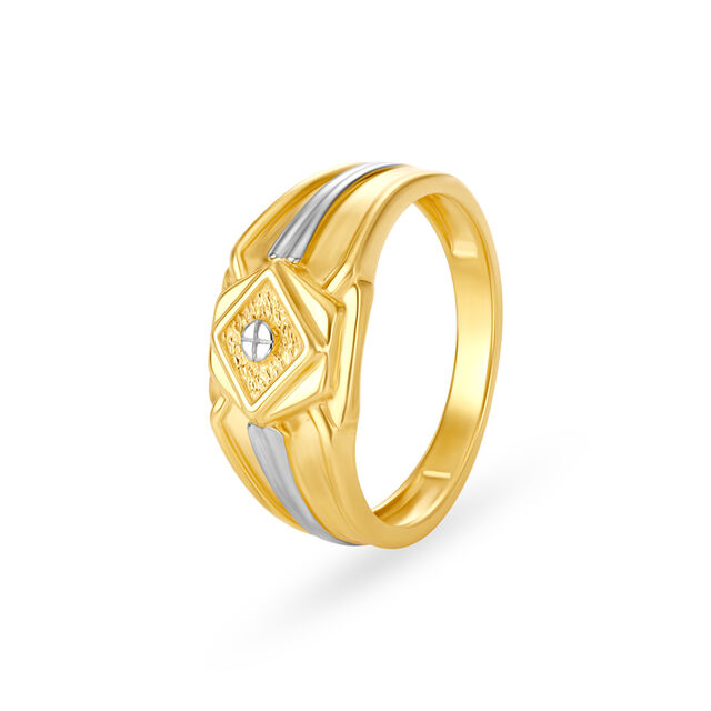 Minimalistic Sleek Gold Ring for Men,,hi-res 