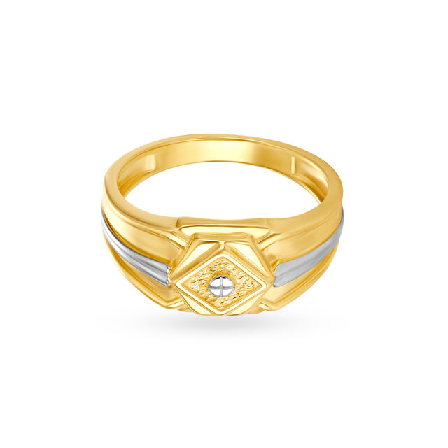 Minimalistic Sleek Gold Ring for Men,,hi-res 2