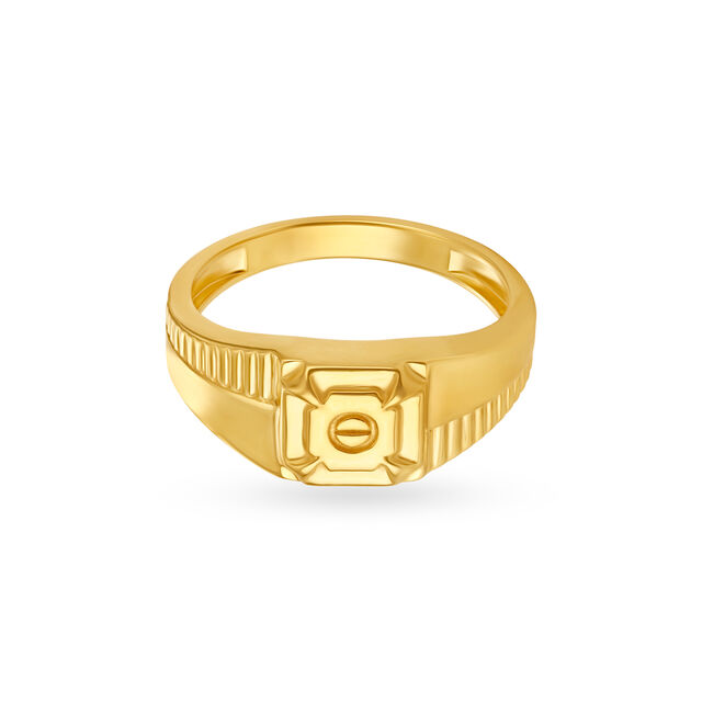 Geometric Alluring Gold Ring for Men,,hi-res 2