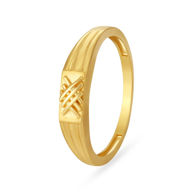 Edgy Chic Gold Ring for Men,,hi-res 