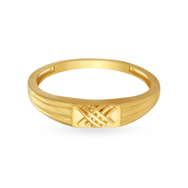 Edgy Chic Gold Ring for Men,,hi-res 2