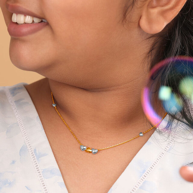 Petite Hearts Pendant with Chain for Kids,,hi-res 