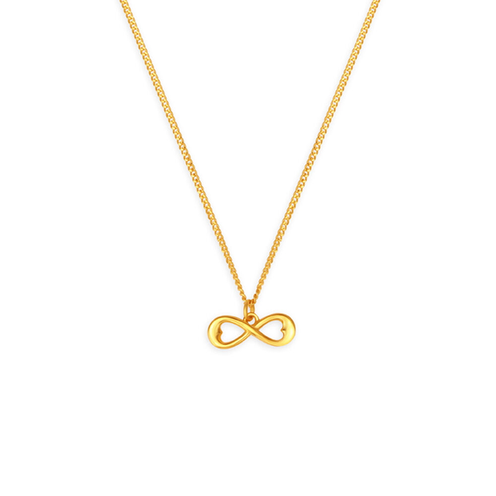 Buy Heart And Infinity Pattern Motif Gold Pendant with Chain for Kids at Best Price Tanishq US