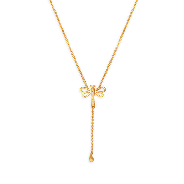 Cute Fly Shaped Gold Pendant with Chain For Kids