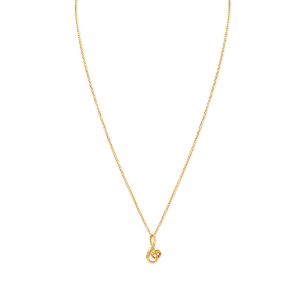 Buy Heart And Infinity Pattern Motif Gold Pendant with Chain For Kids at Best Price Tanishq US