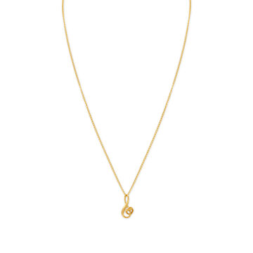 Heart And Infinity Pattern Motif Gold Pendant with Chain For Kids