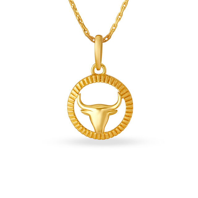 Taurus Symbol Gold Pendant 