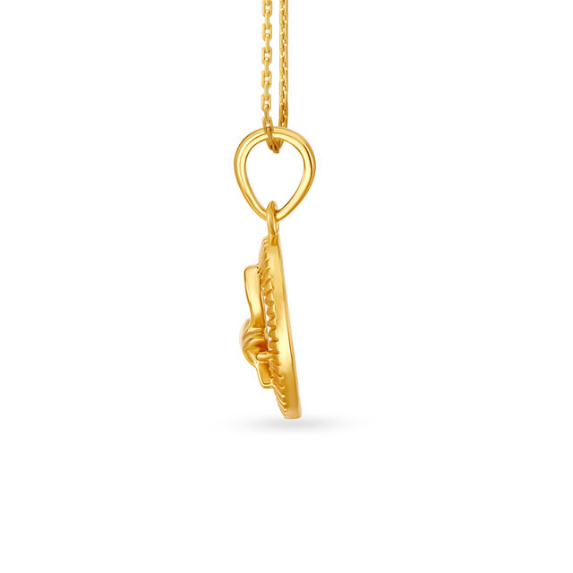 Cancer Symbol Gold Pendant 2