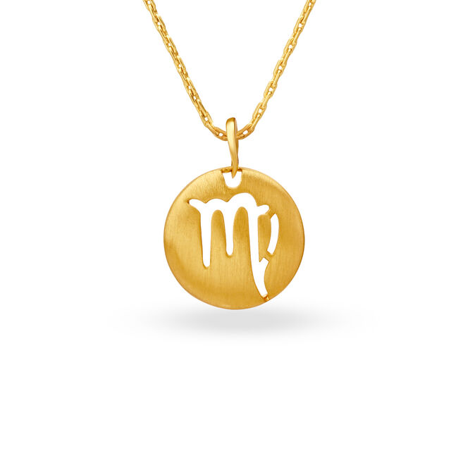 Virgo Symbol Gold Pendant 