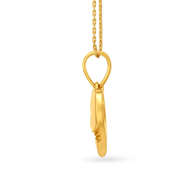 Heart Shaped Gold Pendant with Hand Imprint Motif for Kids 2