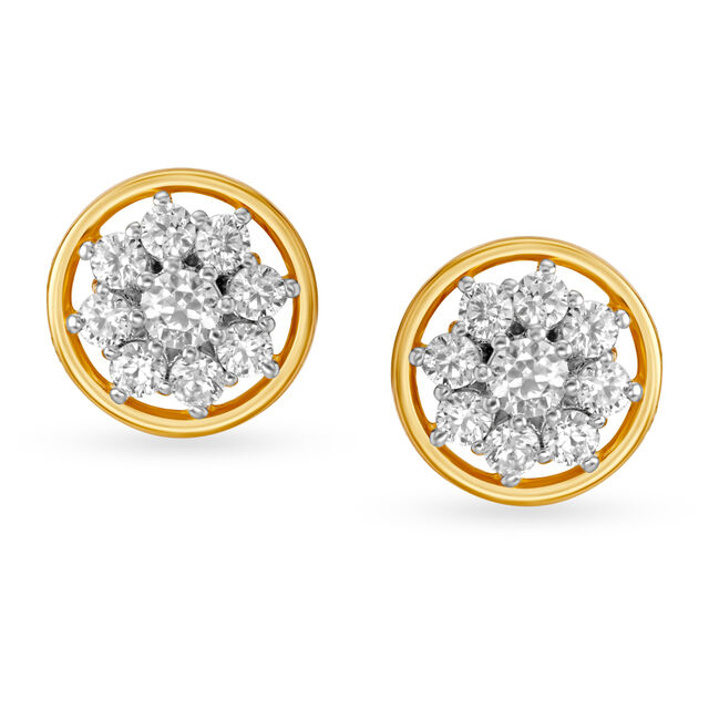 Twinkling Star Shaped Gold Stud Earrings for Kids