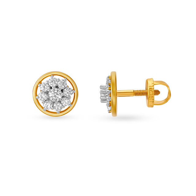 Twinkling Star Shaped Gold Stud Earrings for Kids