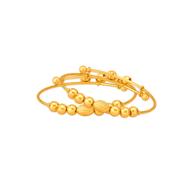 Captivating Gold Bangle for Kids With Beads 