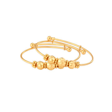 Impressive Gold Bangle With Multiple Sized Beads for Kids