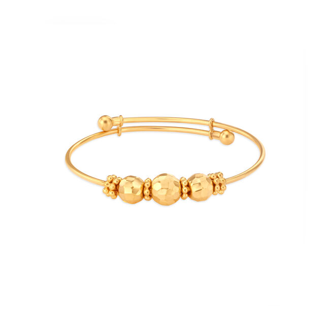 Impressive Gold Bangle With Multiple Sized Beads for Kids 2