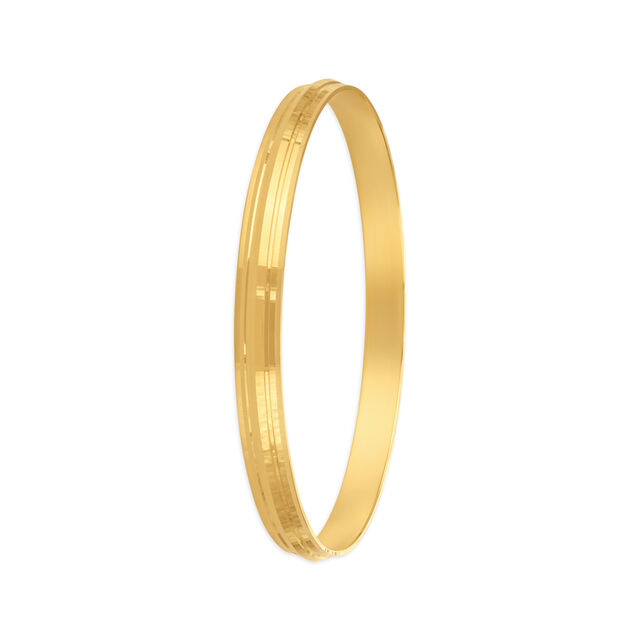 Lined Alluring Gold Kada for Men 2