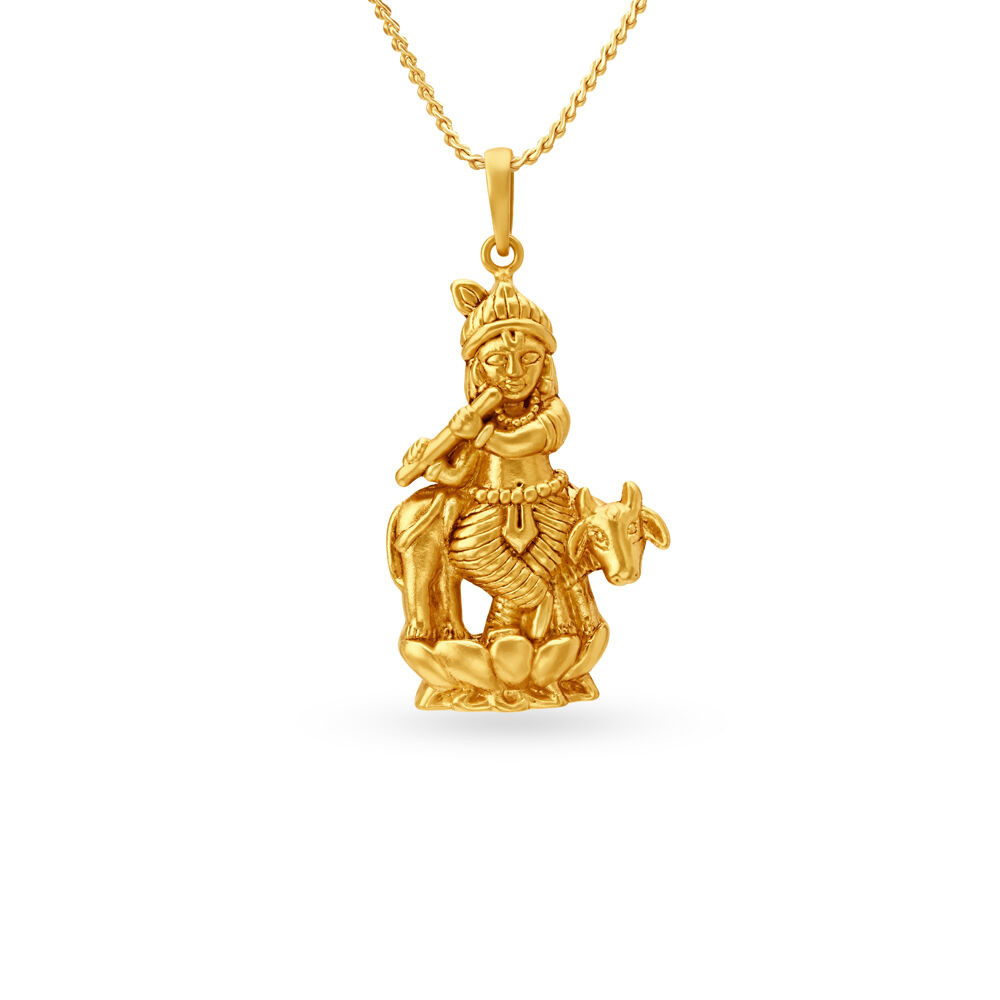Buy Exquisite Lord Krishna Gold Pendant at Best Price Tanishq US