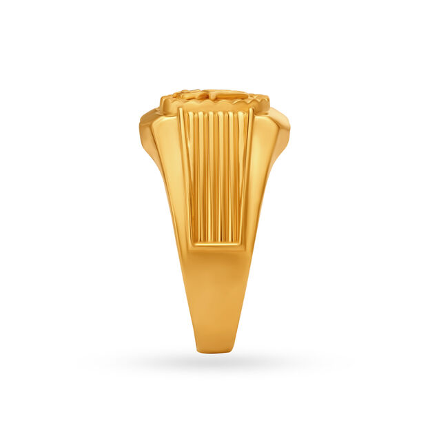 Om Motif Gold Finger Ring for Men