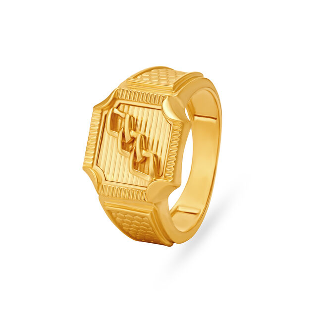 Large Engraved Men's Finger Ring