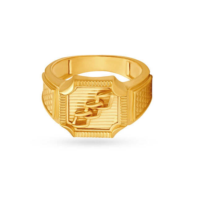 Large Engraved Men's Finger Ring