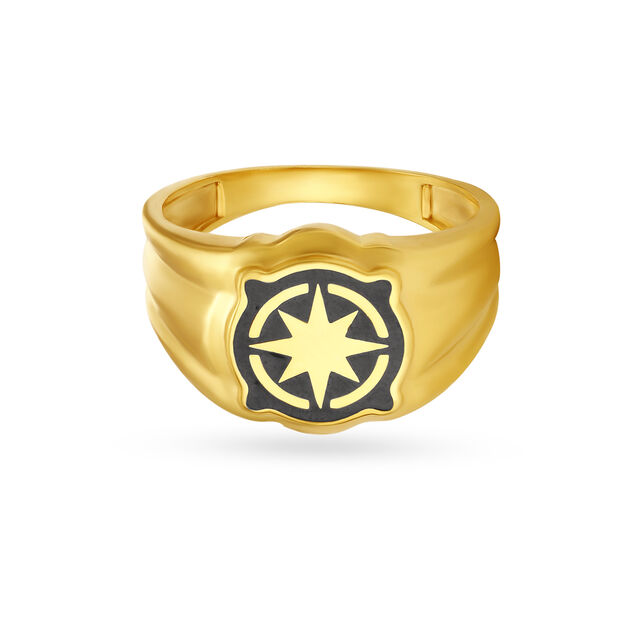 Unique Star Gold Finger Ring For Men 2