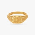 Unique Star Carved Gold Finger Ring For Men 2