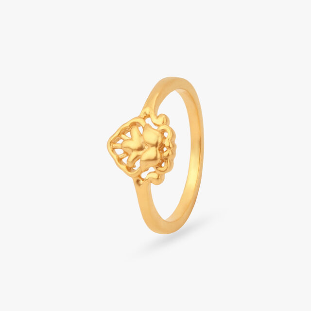 Bloom Crest Gold Ring