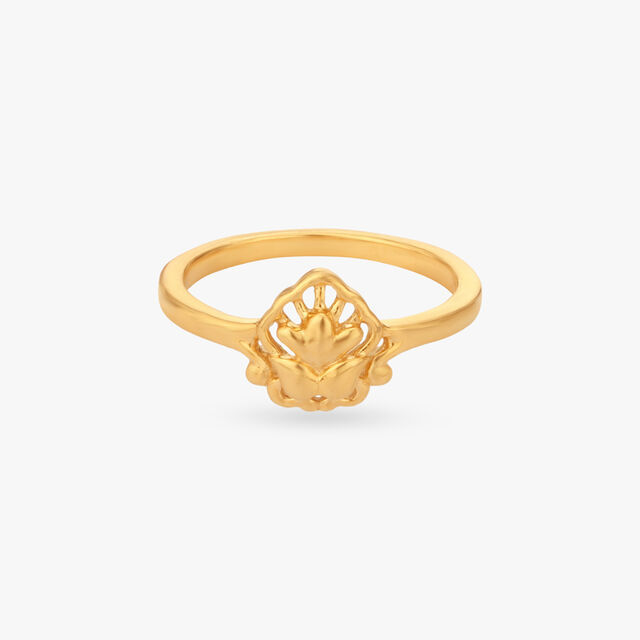 Bloom Crest Gold Ring