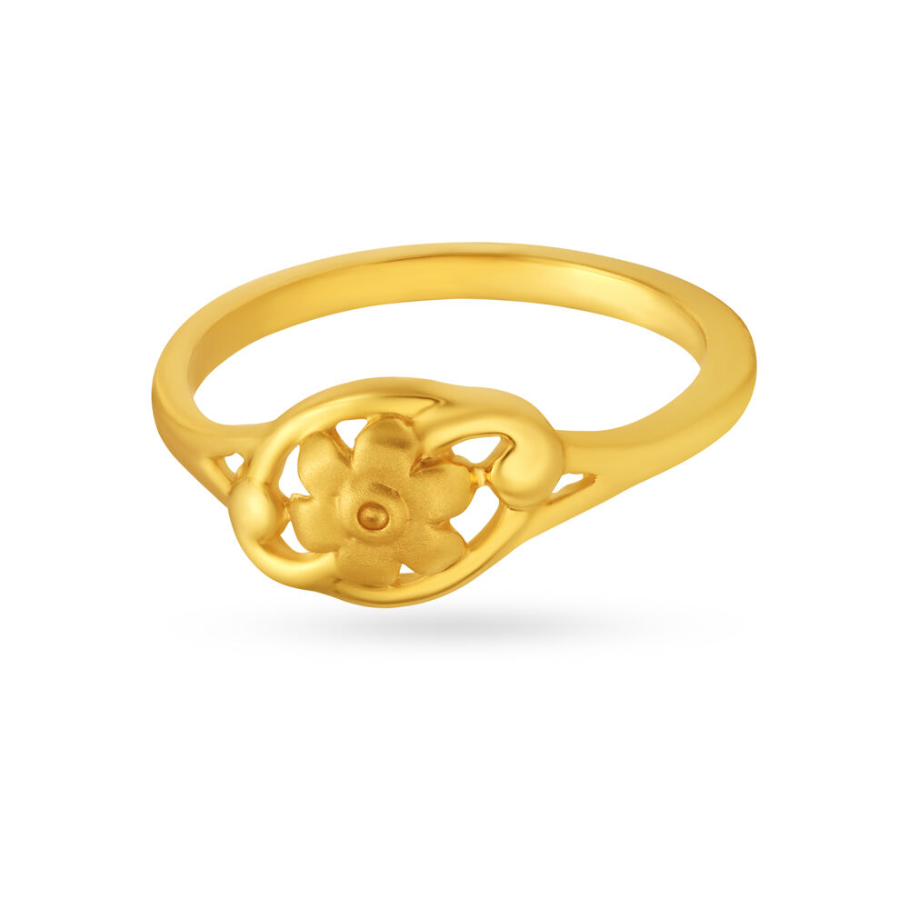 Buy Flower Carved Gold Finger Ring For Kids at Best Price Tanishq UAE