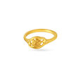 Flower Carved Gold Finger Ring For Kids,,hi-res 2