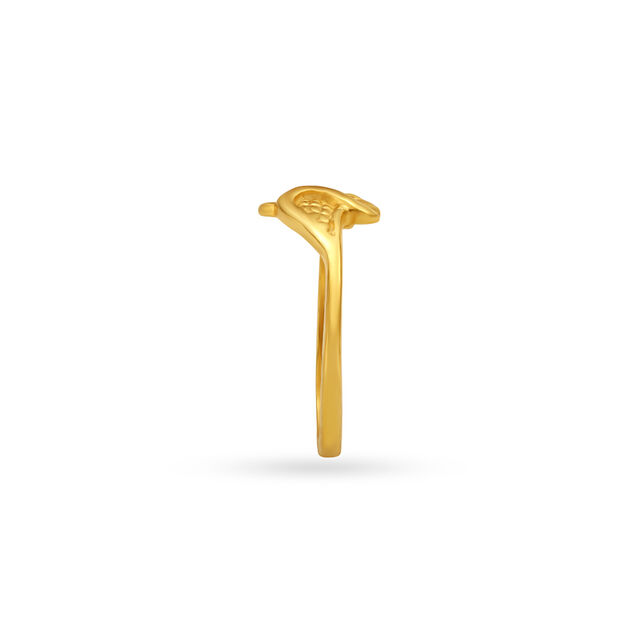 Winsome Floral Gold Finger Ring For Kids
