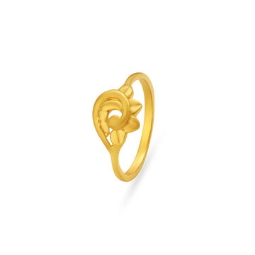 Stylish Floral Gold Finger Ring For Kids