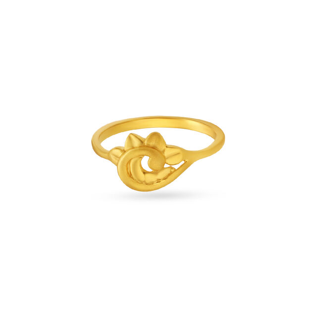 Stylish Floral Gold Finger Ring For Kids,,hi-res
