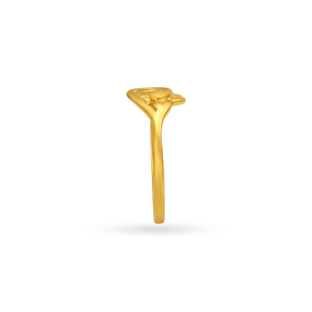 Stylish Floral Gold Finger Ring For Kids,,hi-res