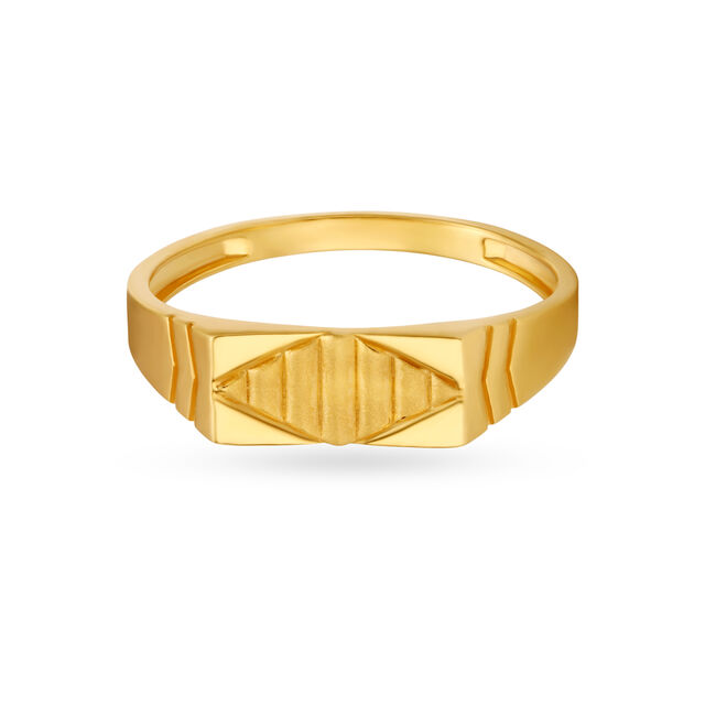 Geometric Gold Finger Ring For Men
