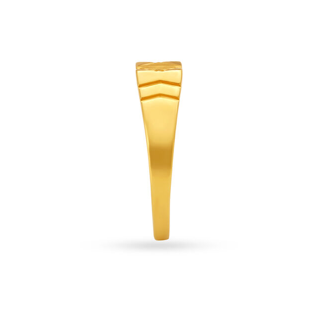 Geometric Gold Finger Ring For Men