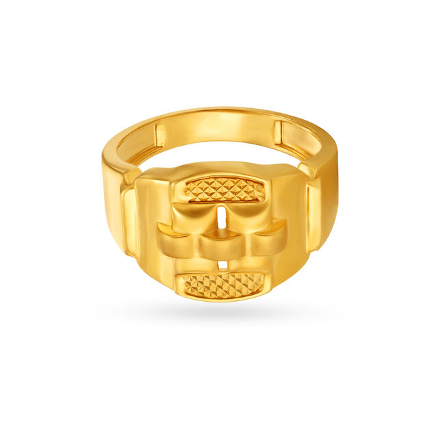 Modern Hollow Style Gold Finger Ring For Men