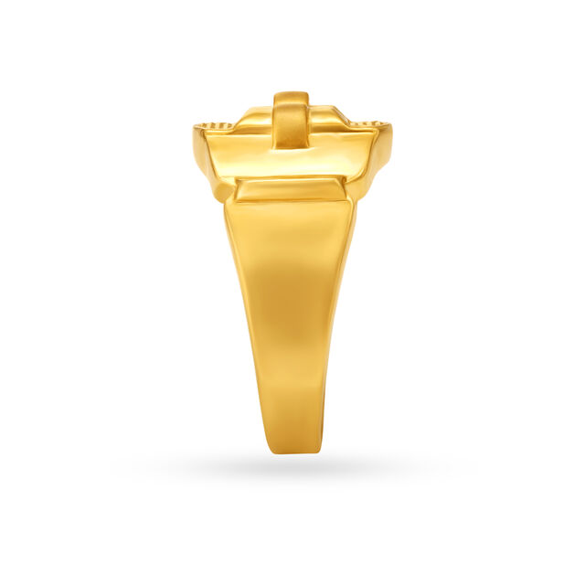 Modern Hollow Style Gold Finger Ring For Men
