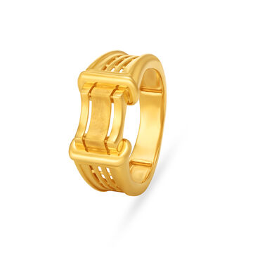 Impressive Hollow Gold Finger Ring For Men
