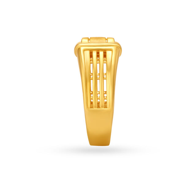 Impressive Hollow Gold Finger Ring For Men