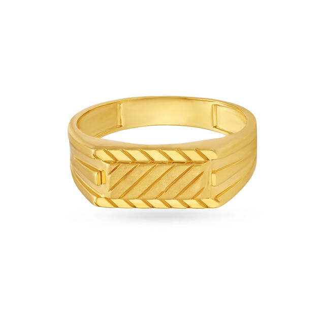 Opposite Direction Track Style Gold Finger Ring For Men 2