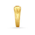 Opposite Direction Track Style Gold Finger Ring For Men 3