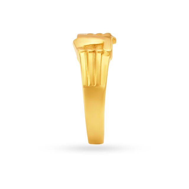 Carved Cross Pattern Gold Finger Ring For Men
