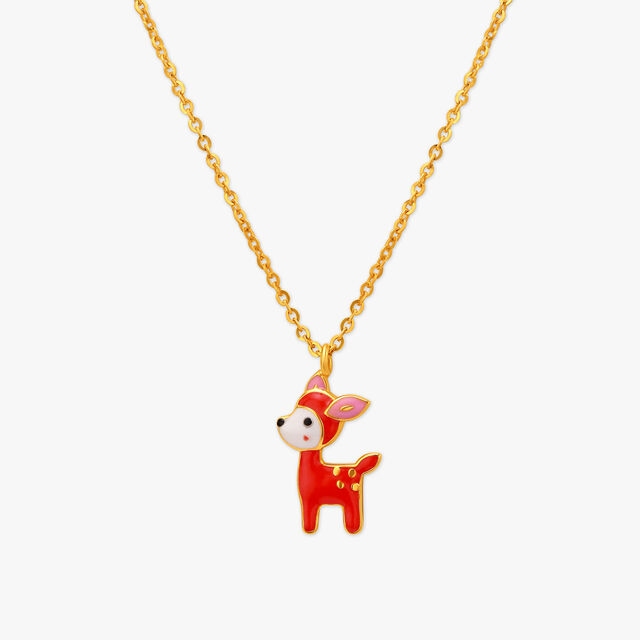 Adorable Baby Deer Pendant with Chain for Kids,,hi-res