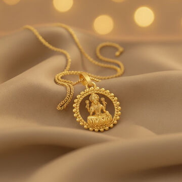 Round Goddess Laxmi Pendant