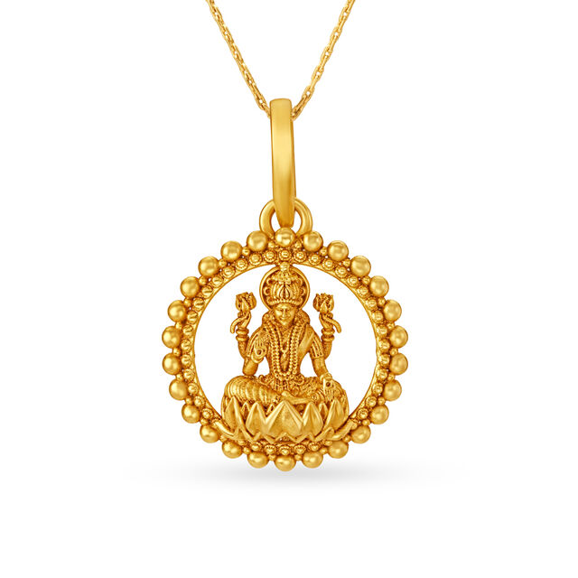 Round Goddess Laxmi Pendant,,hi-res 2